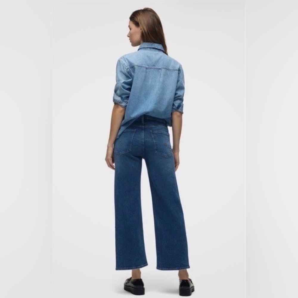 Hudson Rosalie Rud High-Rise Jeans Medium Wash Blue Denim Crop Ankle Size 25